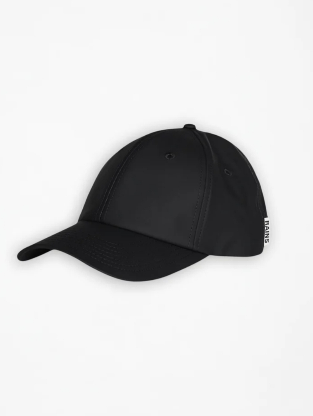 RAINS Waterproof Baseball Cap W1 - Black Matte Minimalist Unisex Scandi NEW